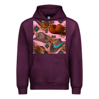 Mauve Wine western cowboy hat seamless pattern Urban Hoodie - BundleAndBundleShop