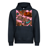 Navy western cowboy hat seamless pattern Urban Hoodie - BundleAndBundleShop