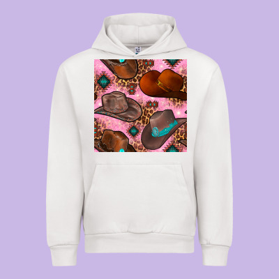 Western Cowboy Hat Seamless Pattern Urban Hoodie Designed By Bundleandbundleshop