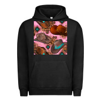 Pigment Black western cowboy hat seamless pattern Urban Hoodie - BundleAndBundleShop