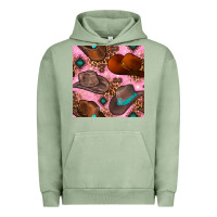Pigment Oil Green western cowboy hat seamless pattern Urban Hoodie - BundleAndBundleShop