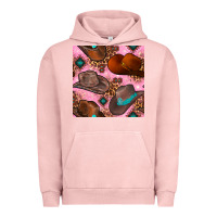 Pigment Salmon western cowboy hat seamless pattern Urban Hoodie - BundleAndBundleShop