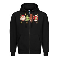 Black Christmas gingerbread cookies Zipper Hoodie - texasbilliewilder
