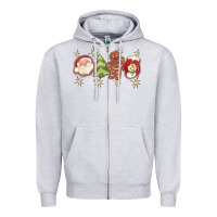 Heather Grey Christmas gingerbread cookies Zipper Hoodie - texasbilliewilder