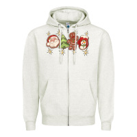 Oatmeal Heather Christmas gingerbread cookies Zipper Hoodie - texasbilliewilder