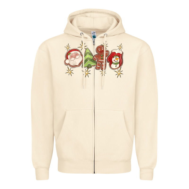 Christmas Gingerbread Cookies Zipper Hoodie by texasbilliewilder | Teevron