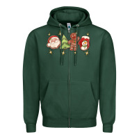 Sports Green Christmas gingerbread cookies Zipper Hoodie - texasbilliewilder
