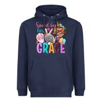 Navy Saved by his grace Easter Day Heavyweight Hoodie - HowdyJamesFarm