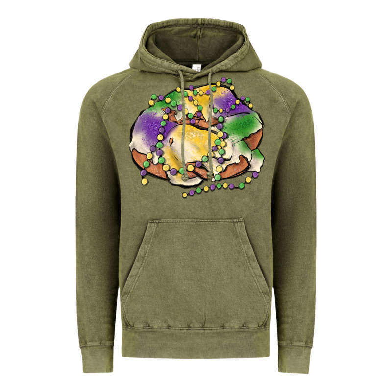 Mardi Gras King Cake Vintage Hoodie by MaliasSmallBusiness | Teevron