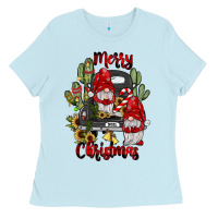 Baby Blue farm truck,merry christmas gnome Ladies Tee - JahusDesignShop