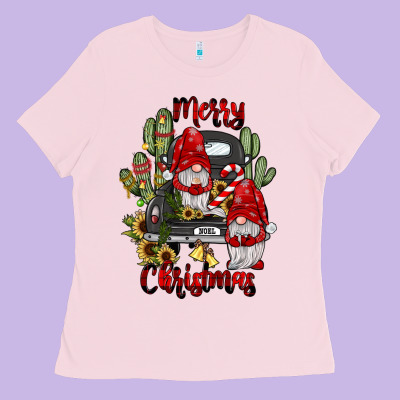Farm Truck,merry Christmas Gnome Ladies Tee Designed By Jahusdesignshop