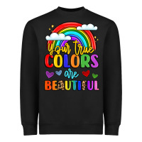 Black name vibrant positivity rainbow art Heavyweight Sweatshirt - LillyAllenDesigns