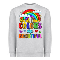 Name Vibrant Positivity Rainbow Art Heavyweight Sweatshirt | Teevron