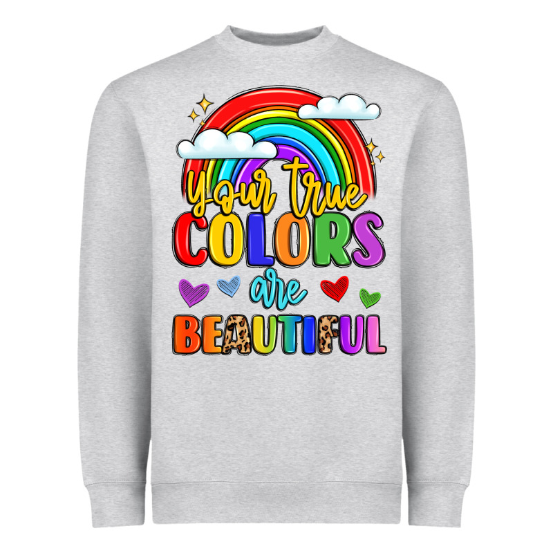 Name Vibrant Positivity Rainbow Art Heavyweight Sweatshirt by LillyAllenDesigns | Teevron