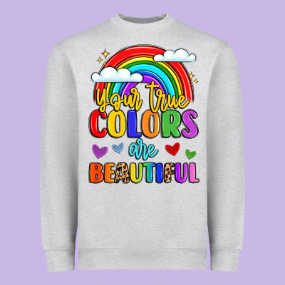 Name Vibrant Positivity Rainbow Art Heavyweight Sweatshirt Designed By Lillyallendesigns