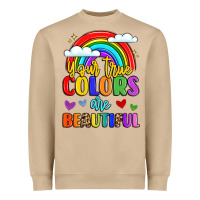 Mushroom name vibrant positivity rainbow art Heavyweight Sweatshirt - LillyAllenDesigns