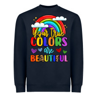 Navy name vibrant positivity rainbow art Heavyweight Sweatshirt - LillyAllenDesigns