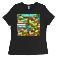 Black camouflage serape gemstone seamless pattern Ladies Tee - BundleAndBundleShop
