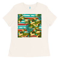 Bone camouflage serape gemstone seamless pattern Ladies Tee - BundleAndBundleShop