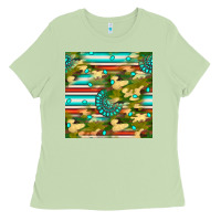 Matcha camouflage serape gemstone seamless pattern Ladies Tee - BundleAndBundleShop