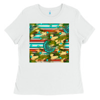 White camouflage serape gemstone seamless pattern Ladies Tee - BundleAndBundleShop