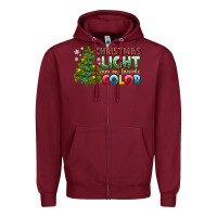 Burgundy Christmas light are my favorite color Zipper Hoodie - NancyCooperArtShop