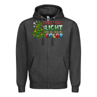 Charcoal Heather Christmas light are my favorite color Zipper Hoodie - NancyCooperArtShop