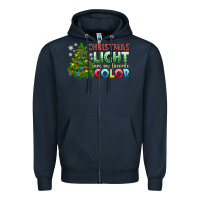 Navy Christmas light are my favorite color Zipper Hoodie - NancyCooperArtShop