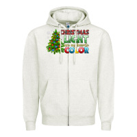 Oatmeal Heather Christmas light are my favorite color Zipper Hoodie - NancyCooperArtShop