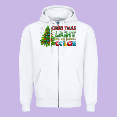 Christmas Light Are My Favorite Color Zipper Hoodie Designed By Nancycooperartshop
