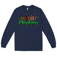 Navy merry christmas Long Sleeve Tee - BundleAndBundleShop