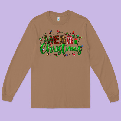 Merry Christmas Long Sleeve Tee Designed By Bundleandbundleshop