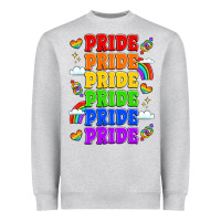 Heather Grey rainbow pride celebration Heavyweight Sweatshirt - LillyAllenDesigns