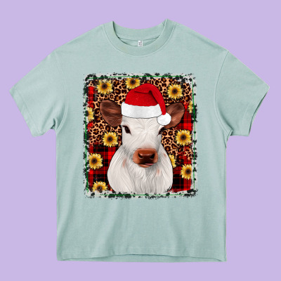 Heifer Christmas Heavy Core Tee Designed By Jahusdesignshop