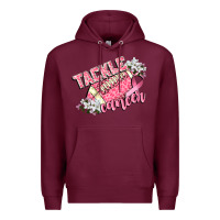 Burgundy tackle cancer Premium Hoodie - CowGirlArtShop