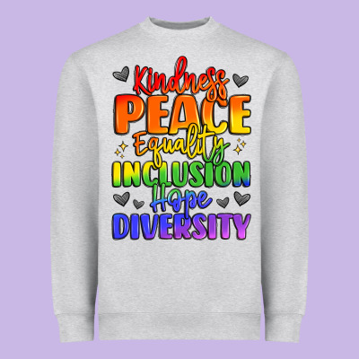 Inspirational Words In Rainbow Colors Heavyweight Sweatshirt Designed By Lillyallendesigns