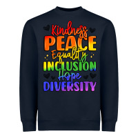 Navy inspirational words in rainbow colors Heavyweight Sweatshirt - LillyAllenDesigns