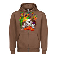 Chestnut Howdy ghouls Zipper Hoodie - NancyCooperArtShop