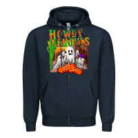 Navy Howdy ghouls Zipper Hoodie - NancyCooperArtShop