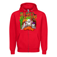 Red Howdy ghouls Zipper Hoodie - NancyCooperArtShop