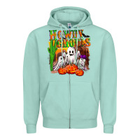 Seafoam Howdy ghouls Zipper Hoodie - NancyCooperArtShop
