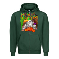 Sports Green Howdy ghouls Zipper Hoodie - NancyCooperArtShop