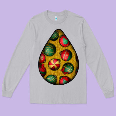 Christmas  Teardrop Long Sleeve Tee Designed By Bundleandbundleshop
