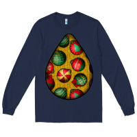 Navy christmas  teardrop Long Sleeve Tee - BundleAndBundleShop