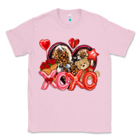 Bubblegum Pink xo xo with leopard and cowhide heart Classic Tee - NancyCooperArtShop