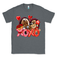Charcoal Heather xo xo with leopard and cowhide heart Classic Tee - NancyCooperArtShop