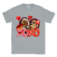 Heather Grey xo xo with leopard and cowhide heart Classic Tee - NancyCooperArtShop