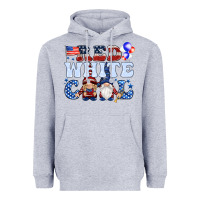Heather Grey Red white cool with gnomies 4th of july Heavyweight Hoodie - HowdyJamesFarm