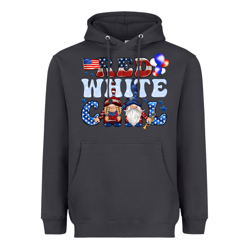 Red White Cool With Gnomies 4th Of July Heavyweight Hoodie by HowdyJamesFarm | Teevron