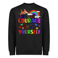 Black courage to be yourself rainbow message Heavyweight Sweatshirt - LillyAllenDesigns
